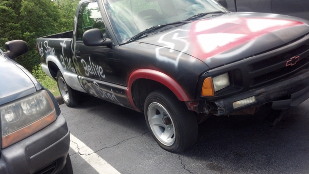 Spray paint for the urban camouflage. I do live in the largest city in WV. A whopping 50,000 people